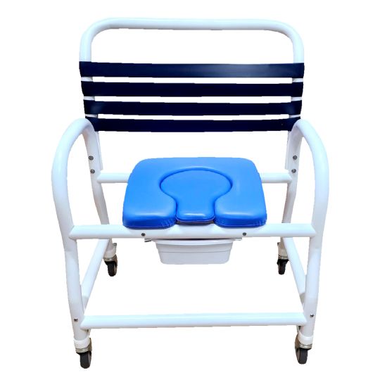 26in Wide Seat Deluxe Shower Commode Chair with Removable Soft Seat