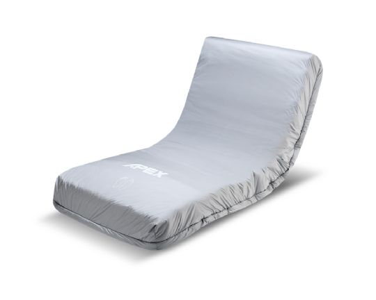 Mattress shown with white cover in use 