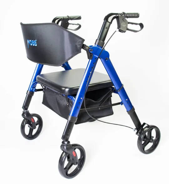 Aluminum Folding Bariatric Rollator in Blue or Black