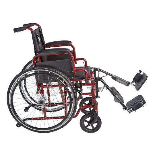 Ziggo ZG1400 14 in. Pediatric Manual Wheelchair with Wide Seat Red