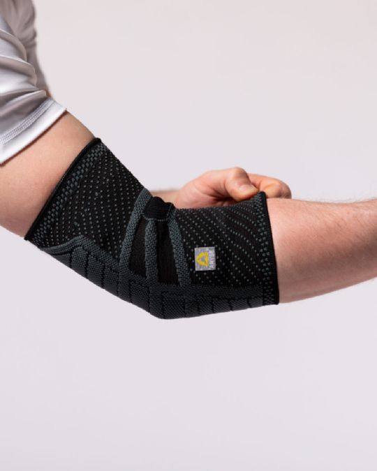 Sleeve conforms to biceps, elbow, and forearm