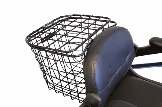 Close up view of the storage basket with secure lid