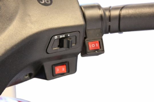 Close up view of the right hand controls