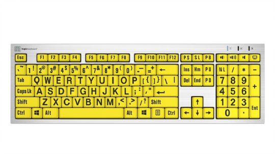Here's the Yellow Keys with Black Lettering option of the keyboard