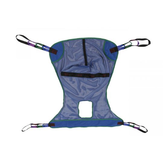Full Body Sling shown with Mesh Commode Opening and Solid Back