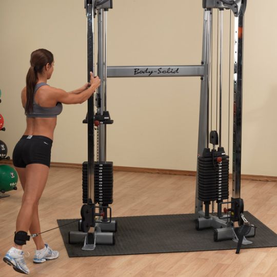 The Compact Body-Solid Functional Training Center is covered by a lifetime warranty from the manufacturer, covering the frame and all parts, including pads, cables, and pulleys, but not including paint, finish, or labor.