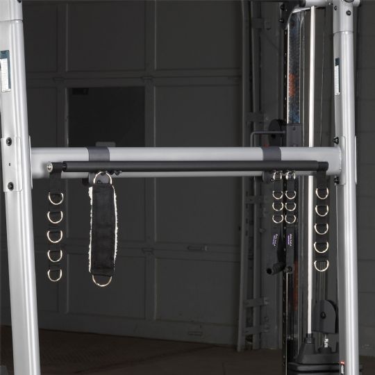 Functional Trainer Accessory Rack: Convenient towel holder, sturdy support for stretching.