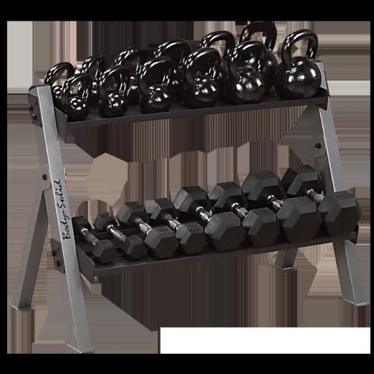 Keep your workout area organized, clean, and, most importantly, safe. (Dumbbell and Kettlebell not included)