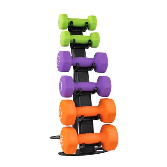 Three Pair Small Vinyl Dumbbell Rack *does NOT include weights shown*