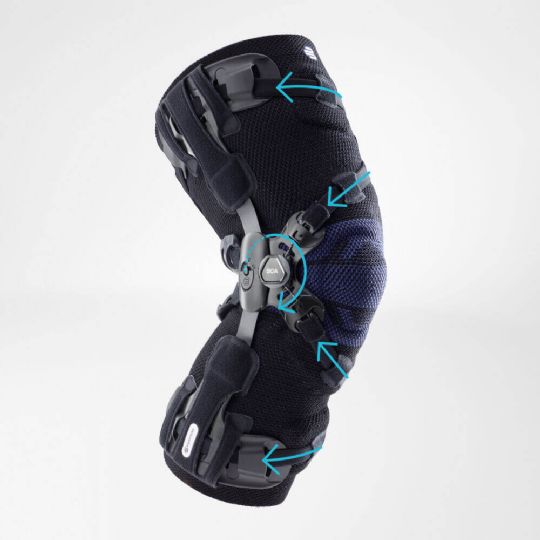 Genutrain oa knee brace featuring the boa fit system and adjustable straps for precise support and customized relief