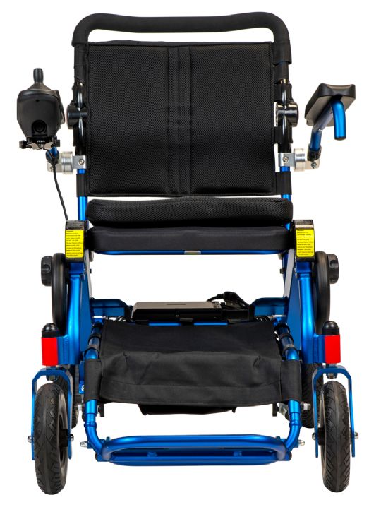 Useful footrest and cover helps make sure your feet don't drag the floor - shown in blue