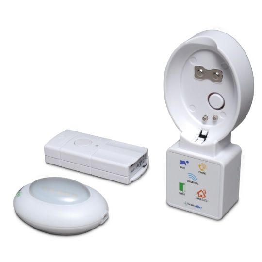 Sonic Alert HomeAware Blink LED Receiver and Doorbell Transmitter - Open View of Components