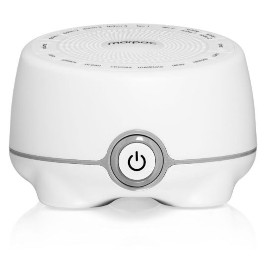 Front view of the Yogasleep Whish Sound Machine with easy power button access