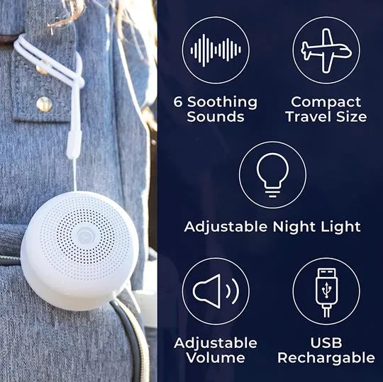 Yogasleep Travel Mini Sound Machine - Compact, Adjustable, and USB Rechargeable