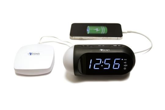 Krown Visual VibeAlert Alarm Clock with Bed Shaker and USB device charging