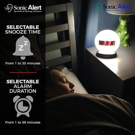 Sonic Alert Alarm Clock with customizable snooze and alarm duration