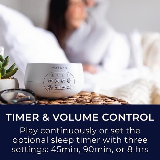 Yogasleep Dreamcenter: Adjustable Timer and Volume Control for Personalized Sleep Settings