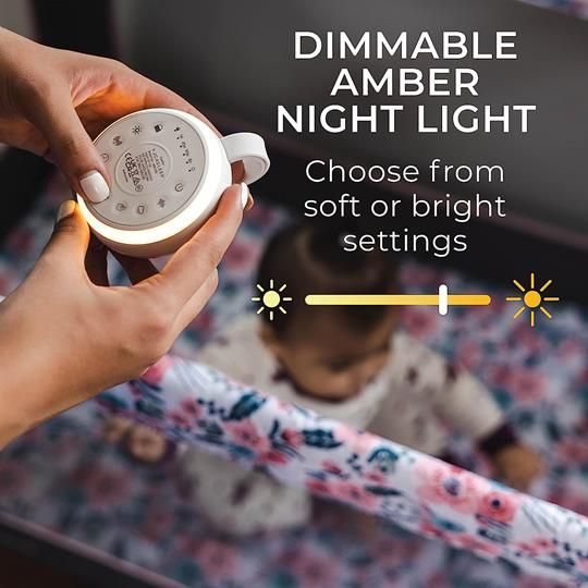 Dimmable amber night light with soft and bright settings