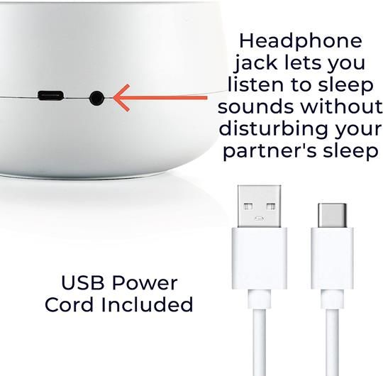 Yogasleep Dreamcenter: Includes USB Power Cord and Headphone Jack for Private Listening