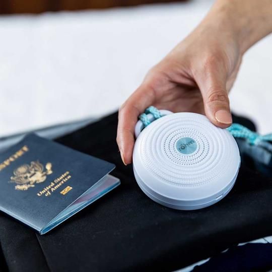 Compact Yogasleep Rohm, perfect for travel, fits easily in your bag