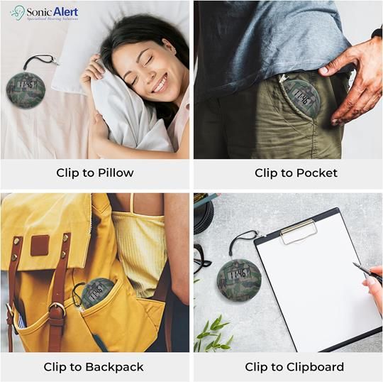 Versatile Sonic Shaker Alarm Clock: Clip to Pillow, Pocket, Backpack, or Clipboard