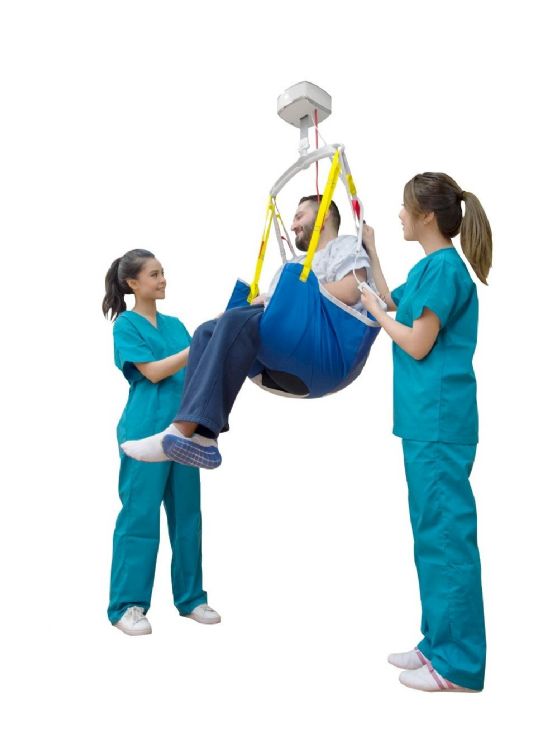 GoLift offers a variety of slings. This sling is called GoComfort. It is used for transferring patients from bed to wheelchair (and vice versa). (Sling sold separately)