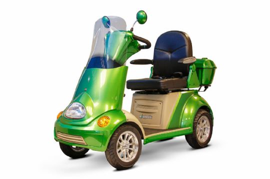 Green 4-Wheel Scooter without Full Covered Windshield