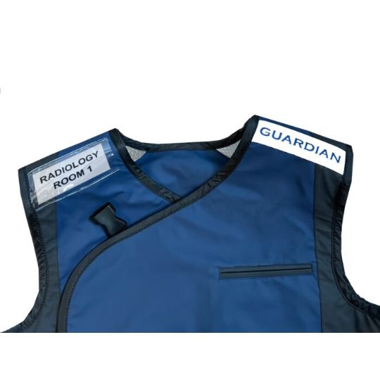 Vests have a front pocket and name tag