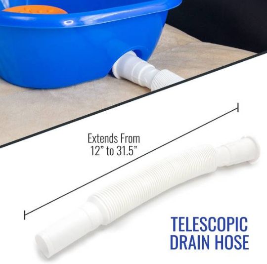 The telescoping hose extends from 12 to 31.5 inches