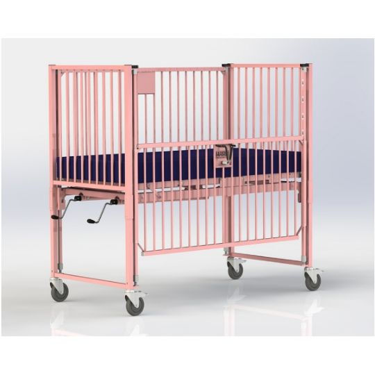 With two(2) drop side rails - Light Pink Color Option