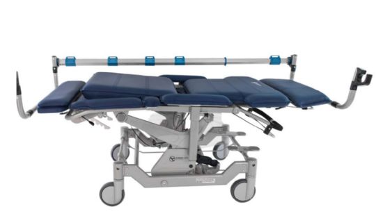 Human Care Convertible Patient Transfer Chair shown with Patient Transfer System add-on