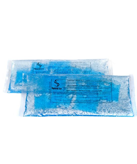 Spand-Ice packs easily accommodate heat and cold therapy (packs sold seperately0