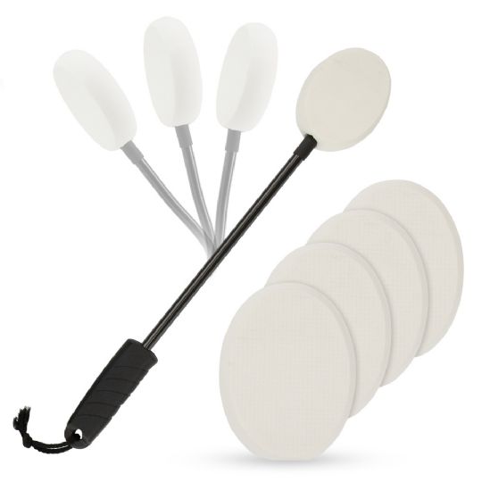 Flexible lotion applicator with extra replacement pads included