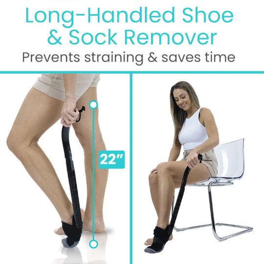 Long-Handled 22-Inch Sock and Shoe Remover for Easy Dressing Assistance