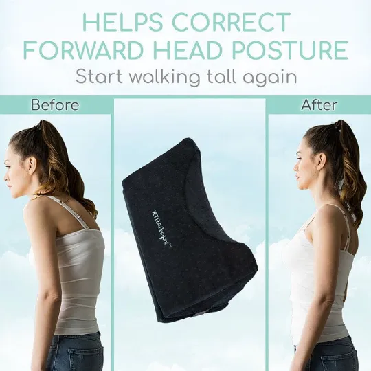 Correct forward head posture with the Xtra-Comfort traction wedge pillow