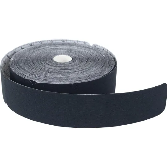 Black Kinesiology Tape Roll with Pre-Cut Strips for Muscle Support