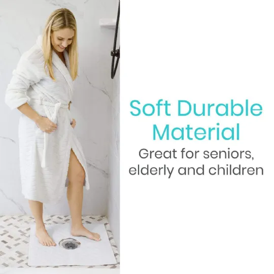 Soft, durable shower mat ideal for seniors, elderly, and children