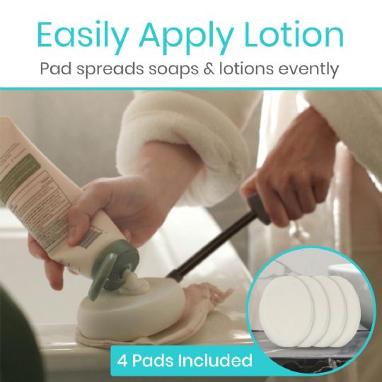 Easily apply lotion with even coverage - 4 pads included