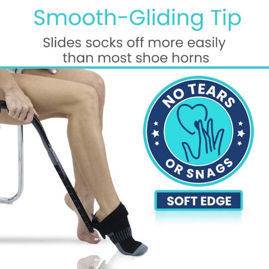 Smooth-Gliding Tip for Tear-Free and Snag-Free Sock Removal