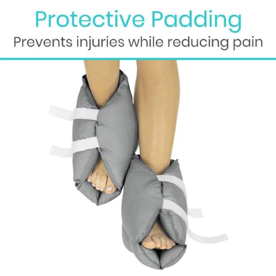 Cushioned heel pillows with protective padding and adjustable straps