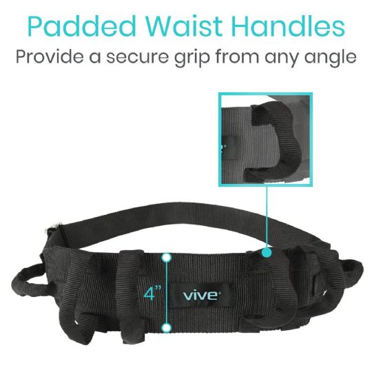 Padded waist handles offer a secure grip from any angle