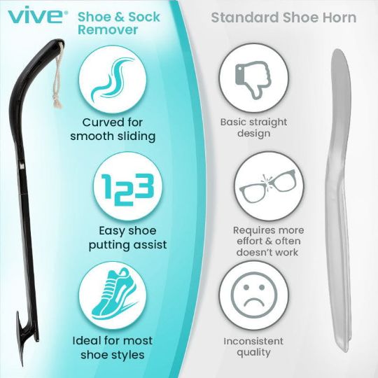 Vive Shoe & Sock Remover: Smooth, Easy, and Versatile vs. Standard Shoe Horn