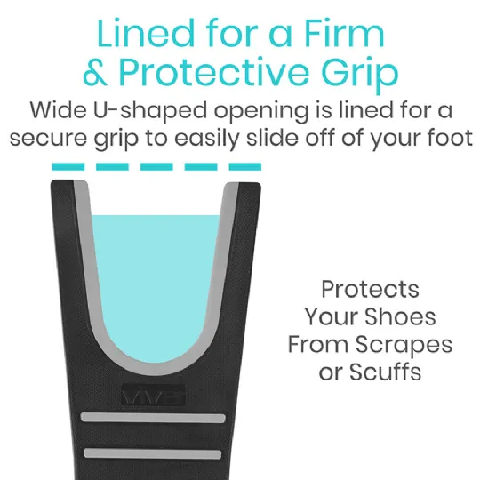 Firm U-shaped grip protects shoes from scrapes and scuffs