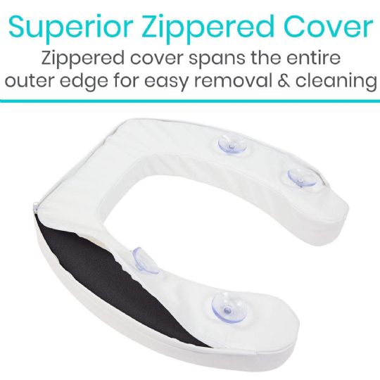 Zippered cover allows easy removal and effortless cleaning