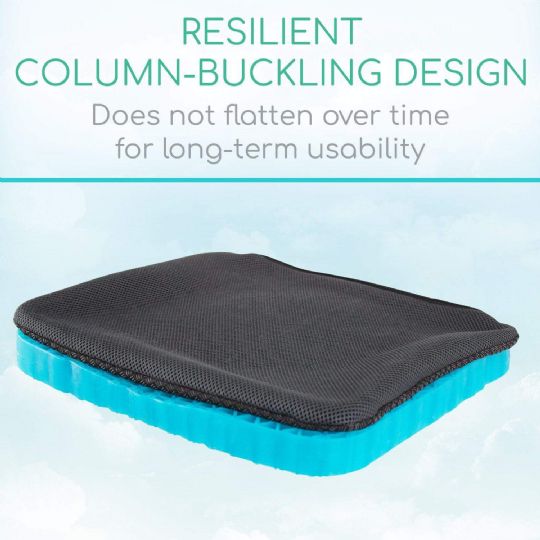 Durable Column-Buckling Gel Design for Long-Term Comfort and Support