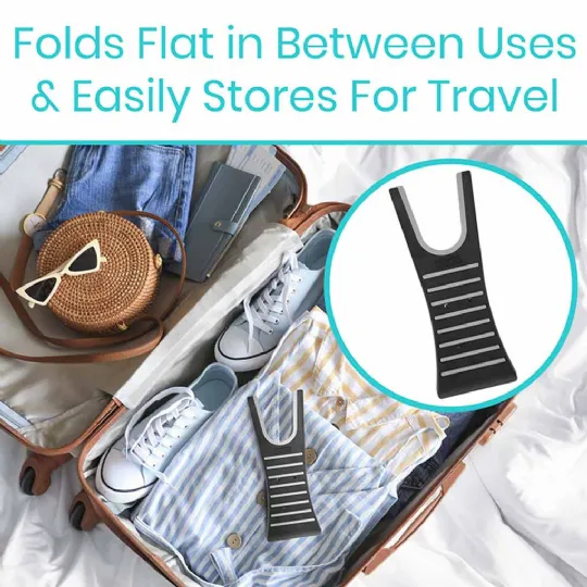 Folds flat for easy storage and convenient travel use