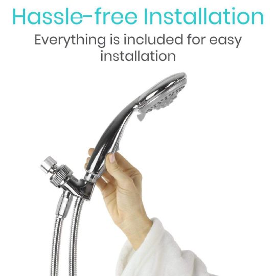 Hassle-free handheld shower head with easy installation included