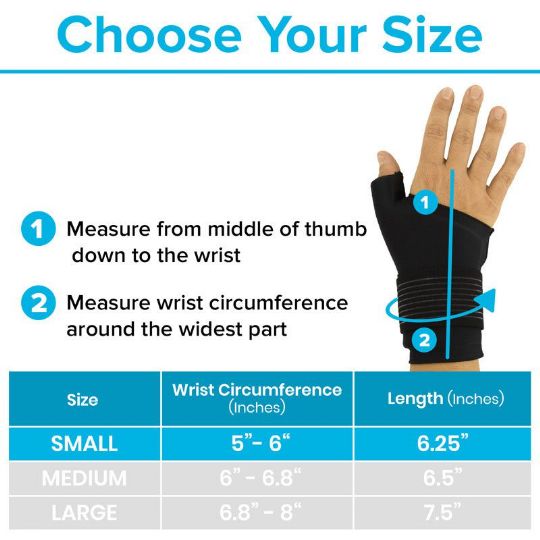 Choose Your Size - Measure for a perfect wrist sleeve fit