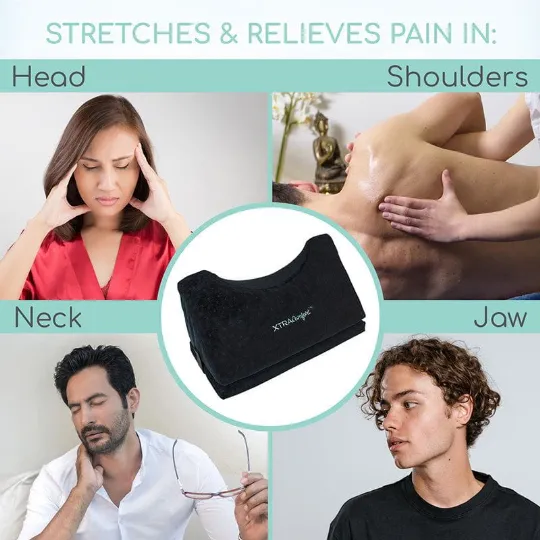 Relieves tension in the head, neck, shoulders, and jaw