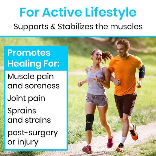 For active lifestyles: Supports muscles and promotes healing for pain and strains